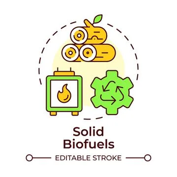 Solid biofuels multi color concept icon Illustrazione stock