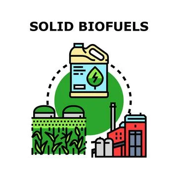 Solid biofuels producing cycle from biomass resources Stock Illustration