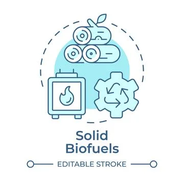 Solid biofuels soft blue concept icon イラスト素材