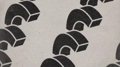 Solid black arches, silkscreen print seamless loop Stock Footage 346768853