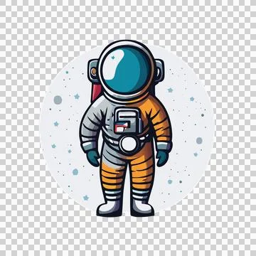 Solid Black Astronaut Silhouette Standing person spacesuit Stock Illustration