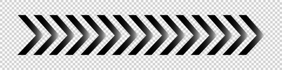 Solid black chevron arrow stripe with gradient shadow effect isolated Stock Illustration