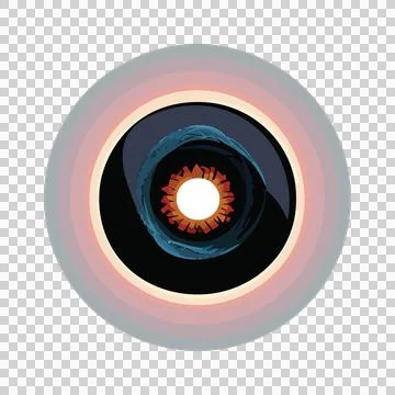Solid Black Circle Element stationary minimalist Stock Illustration