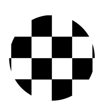 A solid black circle filled with a grid of intersecting horizontal and vertic Stock Illustration