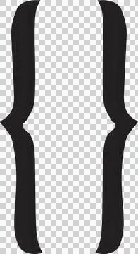 Solid black curly bracket symbol on white background Keywords curly bracket, Illustrazione stock