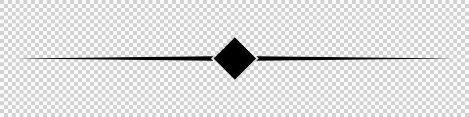 Solid black diamond line divider isolated on transparent background Stock Illustration