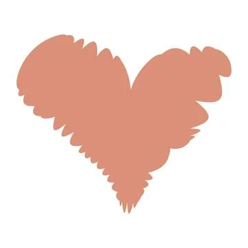 A solid black heart shape characterized by irregular jagged or rough edges. Stock Illustration