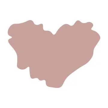 A solid black heart shape silhouette with irregular blob-like edges is center Stock Illustration