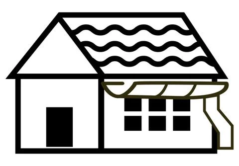 Solid black icon for rain gutter,rain. house roof gutter logo. home pipe Stock Illustration