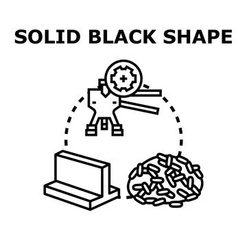 Solid black shape concept creating an abstract illustration Stock Illustration