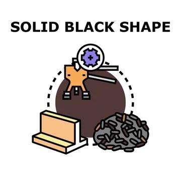 Solid black shape concept creating an abstract illustration Stock Illustration