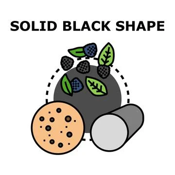 Solid black shape concept with various items Stock Illustration