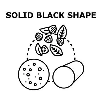 Solid black shape concept with various items Stock Illustration