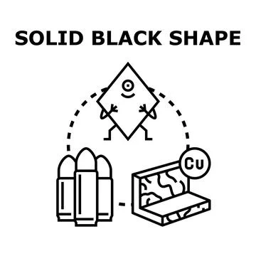 Solid black shape concept in vector graphics Stock Illustration