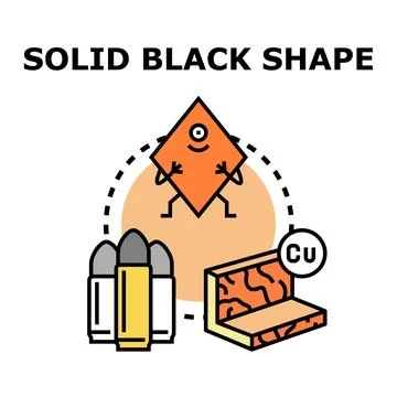 Solid black shape concept in vector graphics Stock Illustration