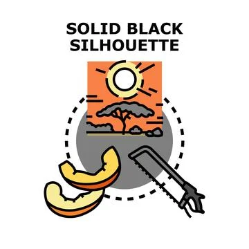 Solid black silhouette concept vector illustration Stock Illustration