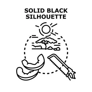 Solid black silhouette concept vector illustration Stock Illustration