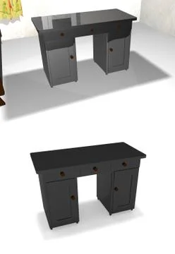 Solid black table Stock Illustration