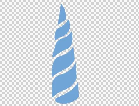 Solid Black Tapering Horn Shape With Spiral Segmentation Stock Illustration