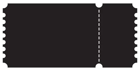 Solid Black Ticket Silhouette 库存插图