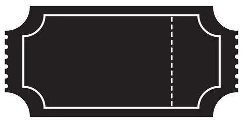 Solid Black Ticket Silhouette Stock Illustration