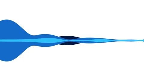 Solid Blue Audio Waveform Oscillating On White Background 4K Animation Stock Footage 326461860