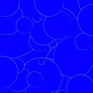 Solid blue overlapping circle pattern Stock Illustration