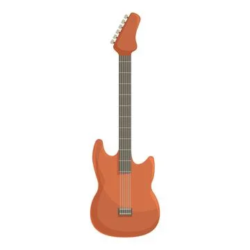 Solid body electric guitar standing upright on white background 스톡 일러스트