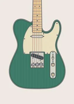 Solid Body Vintage Guitar Stock Illustration