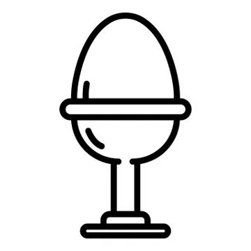 Solid boiled egg on stand icon, outline style Stock Illustration