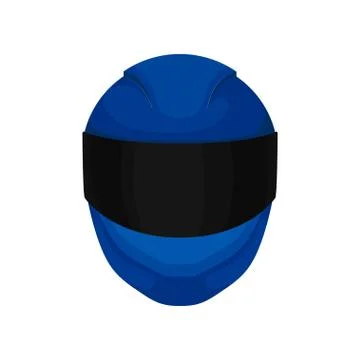 Solid bright-blue motorcycle helmet with black windshield. Full face protective イラスト素材