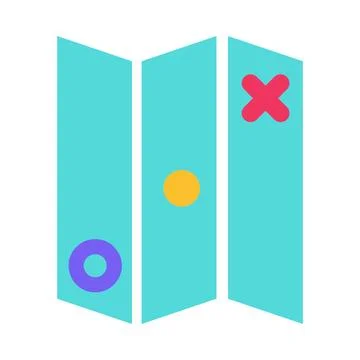 Solid Camping Green Map Simple Flat Icon Stock Illustration