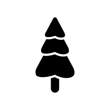 Solid christmas tree vector icon depicted as a solid black silhouette. the .. イラスト素材