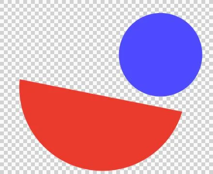 Solid circle half and quarter shape with primary color shape element abstract Stock Illustration