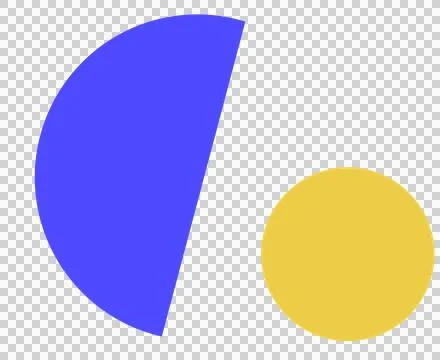 Solid circle half and quarter shape with primary color shape element abstract Stock Illustration