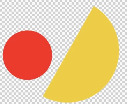 Solid circle half and quarter shape with primary color shape element abstract Stock Illustration