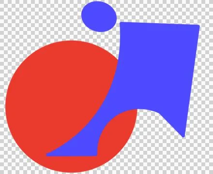 Solid circle half and quarter shape with primary color shape element abstract Stock Illustration