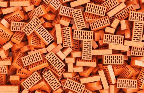 Solid clay bricks background, wallpaper. 3D rendering Solid clay bricks ba... Foto stock