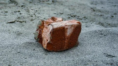 Solid clay bricks used for construction, Old red brick. Stock Photos