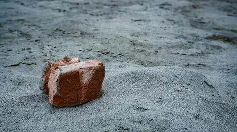 Solid clay bricks used for construction, Old red brick. 写真素材