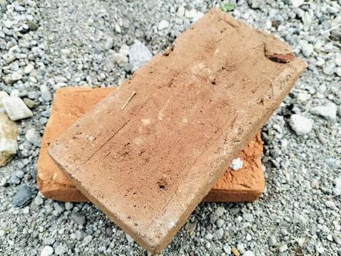 Solid clay bricks used for construction,Old red brick 写真素材