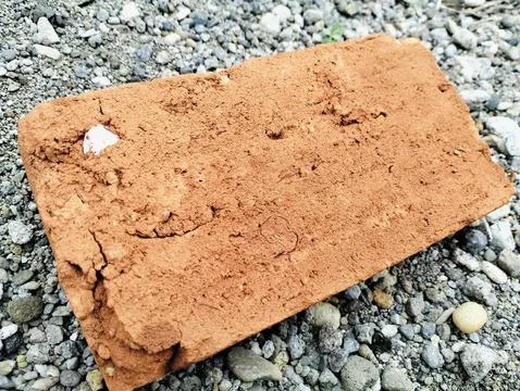 Solid clay bricks used for construction,Old red brick Foto stock