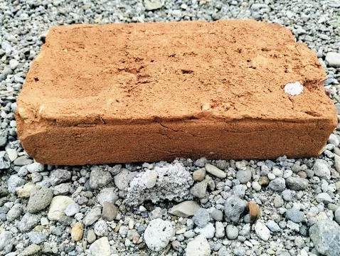 Solid clay bricks used for construction,Old red brick 스톡 사진
