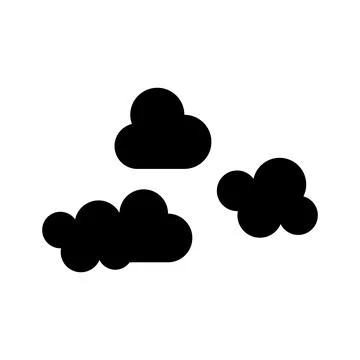 Solid clouds icon black and white design vector Stock Illustration