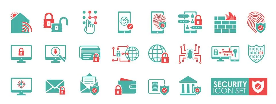 A solid collection of Security icons set. 스톡 일러스트