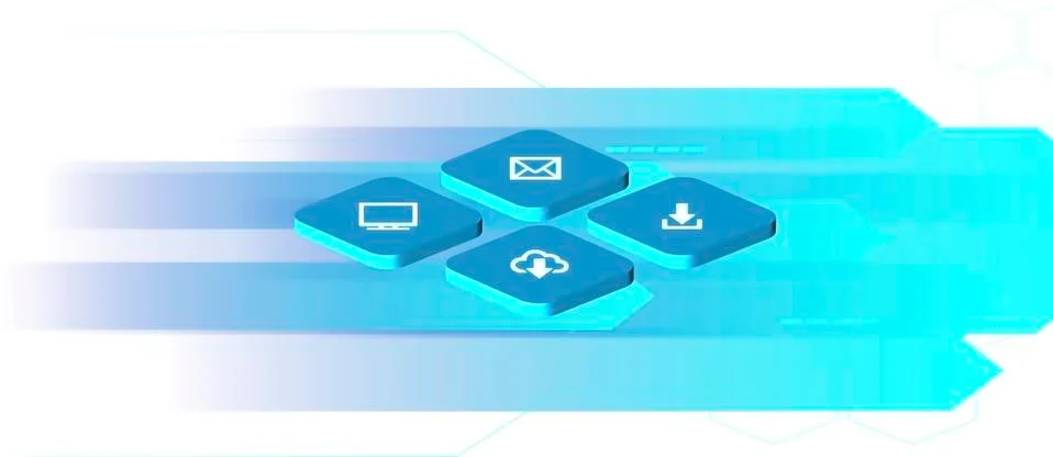 Solid color 3d square thumb with icon empty space to attach information . Ilustración de archivo