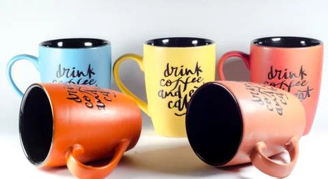 Solid Color coffee mug with a quote written on it Foto stock