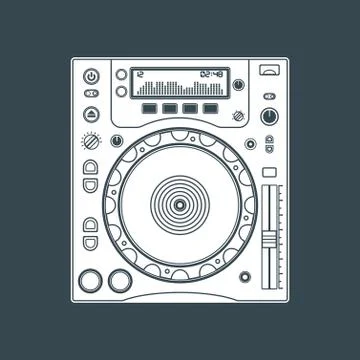 Solid color dj cd player device illustration. Stock Illustration