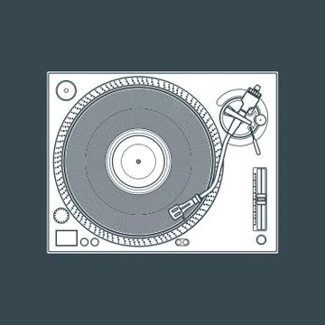 Solid color vinyl turntable device illustration. Stock-Illustration