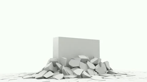 Solid Concrete Block Breaking Through From Floor Stock Footage 20551599